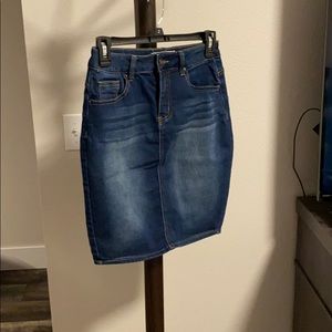 Above the knee denim skirt